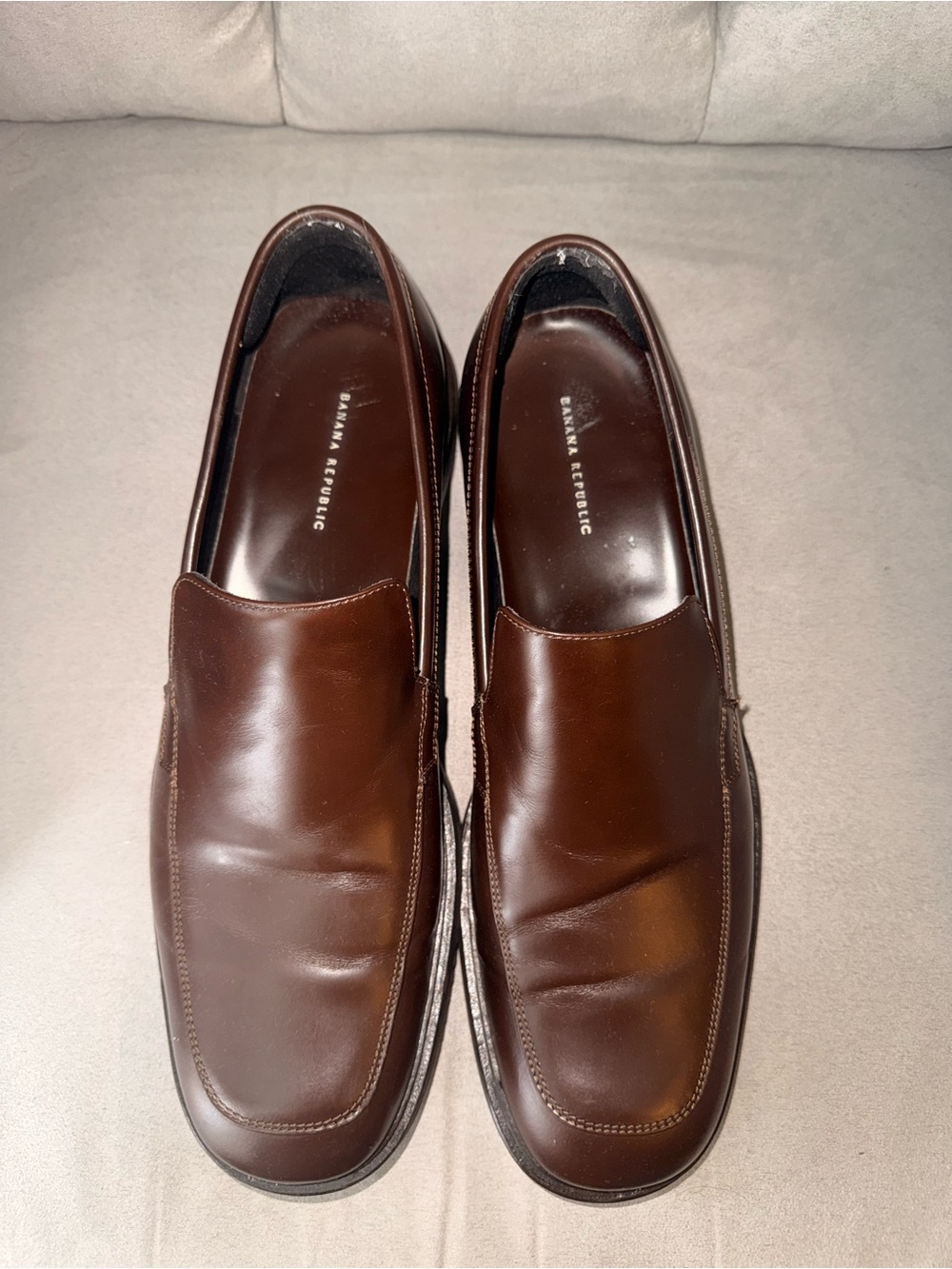 Banana Republic Men's Brown Leather Slip-On Loafers